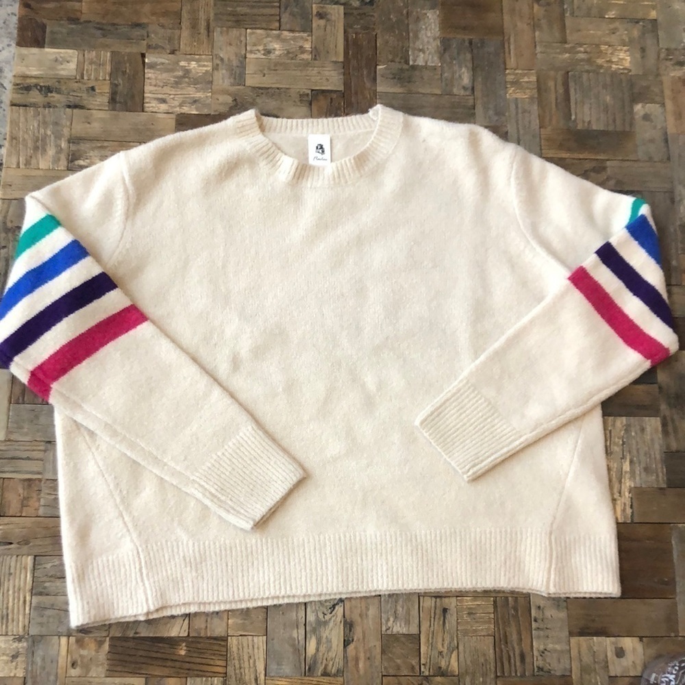 Flawless Crewneck Sweater Rainbow Sleeves